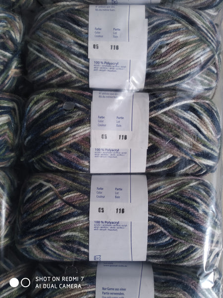 FILO BLU NUVOLA PRINT DOUBLE KNITTING WOOL YARN 5X100G BALLS COLOURS GRUNDL NEW