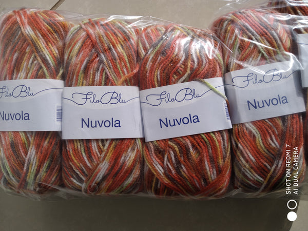 FILO BLU NUVOLA PRINT DOUBLE KNITTING WOOL YARN 5X100G BALLS COLOURS GRUNDL NEW