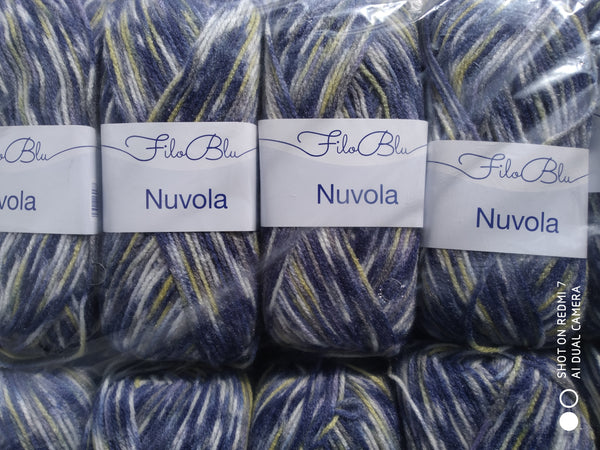 FILO BLU NUVOLA PRINT DOUBLE KNITTING WOOL YARN 5X100G BALLS COLOURS GRUNDL NEW