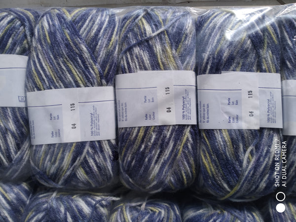 FILO BLU NUVOLA PRINT DOUBLE KNITTING WOOL YARN 5X100G BALLS COLOURS GRUNDL NEW