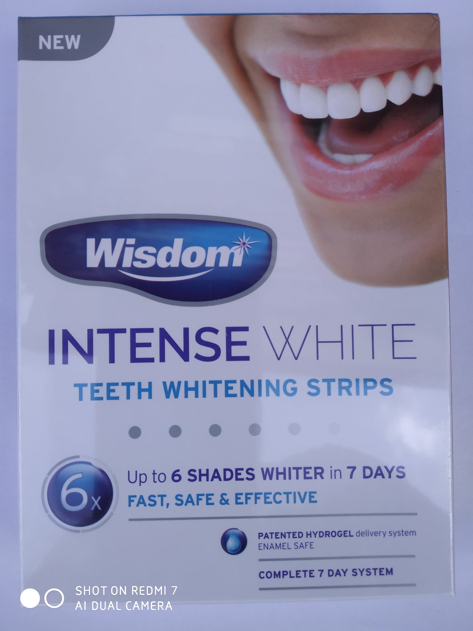 WISDOM INTENSE WHITE TEETH WHITENING STRIPS 6 SHADES WHITER IN 7 DAYS EXP 2024