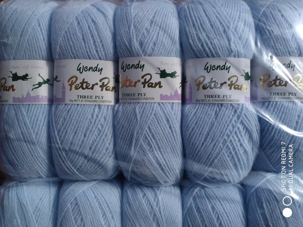 WENDY PETER PAN 3PLY KNITTING WOOL YARN 5X50G BALLS