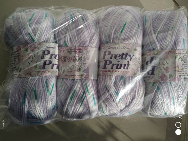 JAMES C BRETT PRETTY PRINT BABY DOUBLE KNITTING WOOL YARN 5X100G RANDOM PRINT CHOOSE