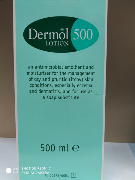 DERMOL500 LOTION ANTIMICROBIAL MOISTURISER EMOLLIENT ECZEMA DRY SKIN NEW EXPIRY APRIL 2024 & LATER.