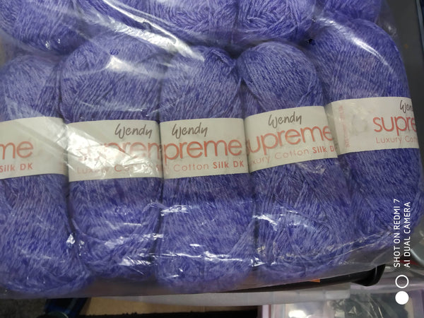 WENDY SUPREME LUXURY COTTON DOUBLE KNITTING 100% COTTON 5X100 GRAM BALLS NEW