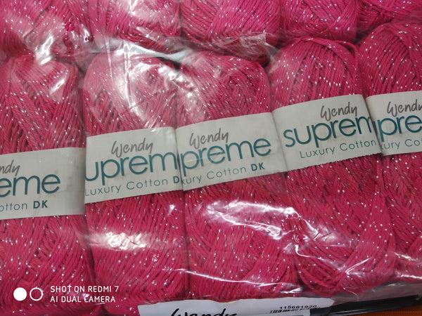 WENDY SUPREME LUXURY COTTON DOUBLE KNITTING 100% COTTON 5X100 GRAM BALLS NEW