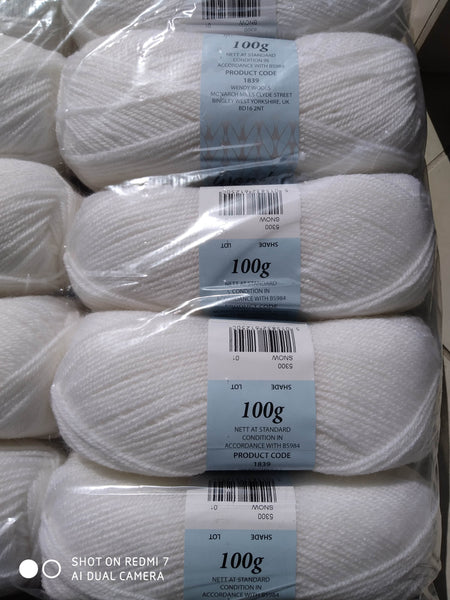 WENDY SUPREME  DOUBLE KNITTING BABY WOOL YARN 5X100G BALLS VARIOUS COLOURS