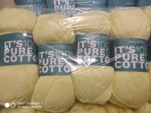 5X100 GRAM BALLS JAMES BRETT ITS 100% PURE COTTON DOUBLE KNITTING NEW VARIOUS COLOURS