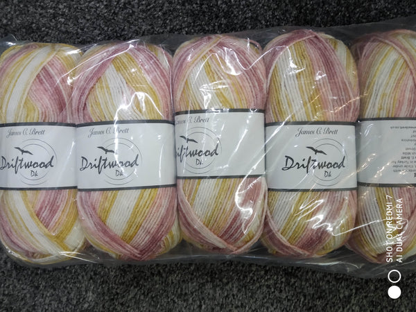 JAMES BRETT DRIFTWOOD Anti Pilling Random Print Baby Double Knitting Wool Yarn 5X100G Choose