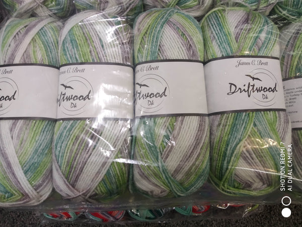 JAMES BRETT DRIFTWOOD Anti Pilling Random Print Baby Double Knitting Wool Yarn 5X100G Choose