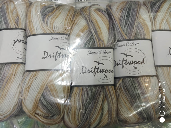 JAMES BRETT DRIFTWOOD Anti Pilling Random Print Baby Double Knitting Wool Yarn 5X100G Choose