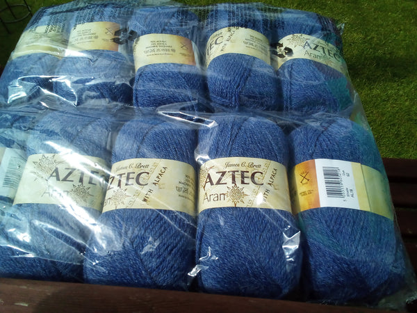 JAMES C BRETT AZTEC ARAN KNITTING WOOL YARN 5X100G 10% ALPACA VARIOUS SHADES