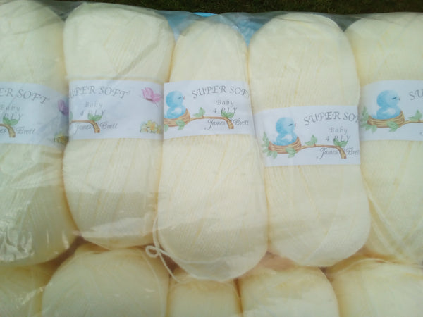 JAMES C BRETT SUPERSOFT BABY 4PLY KNITTING WOOL YARN 5X100G 9 VARIOUS COLOURS NEW