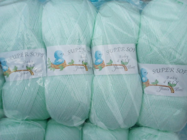 JAMES C BRETT SUPERSOFT BABY 4PLY KNITTING WOOL YARN 5X100G 9 VARIOUS COLOURS NEW