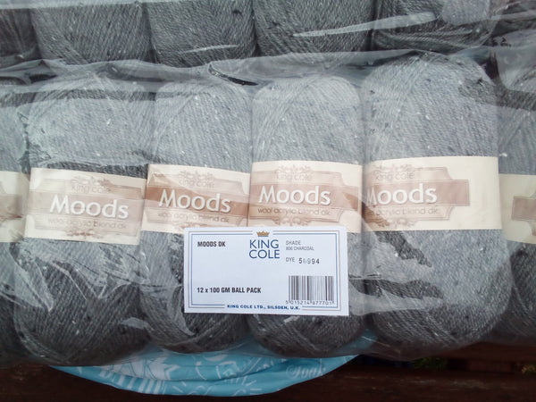 KING COLE MOODS DOUBLE KNITTING WOOL YARN 4X100G BALLS 6 VARIOUS COLOURS NEW