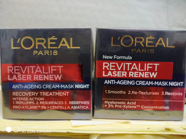 L'OREAL PARIS REVITALIFT LASER RENEW ANTI-AGEING CREAM-MASK NIGHT 50ML NEW