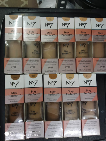 BOOTS N07 STAY PERFECTION FOUNDATION 30ml MEDIUM COVERAGE SPF30 VARIOUS COLOUR SHADES NEW