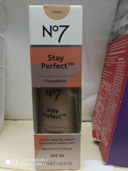 BOOTS N07 STAY PERFECTION FOUNDATION 30ml MEDIUM COVERAGE SPF30 VARIOUS COLOUR SHADES NEW