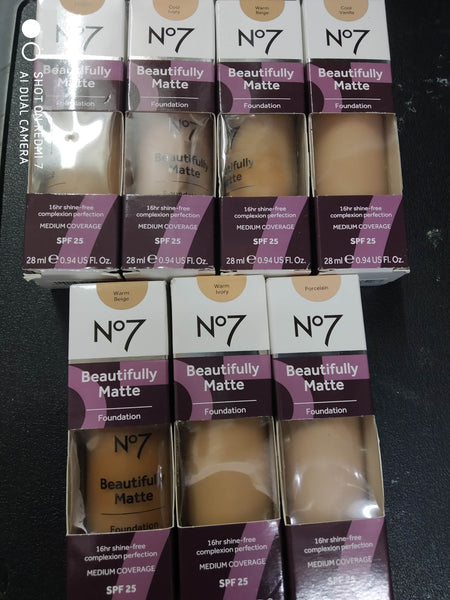 Boots N07 BEAUTIFULLY MATTE FOUNDATION 28ml Medium Coverage SPF25 New Choose Colour Required