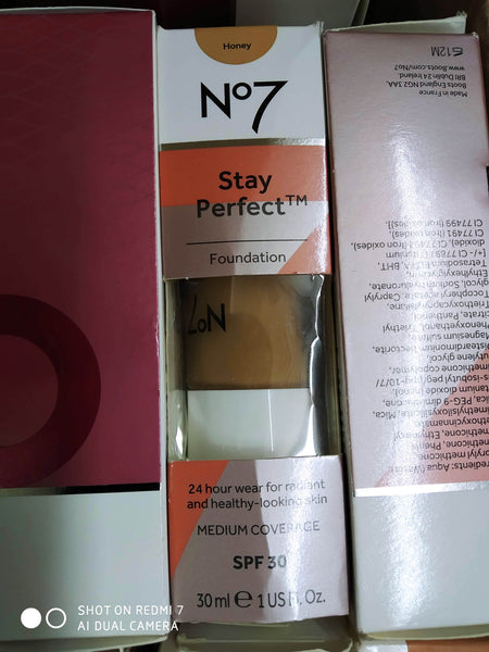 BOOTS N07 STAY PERFECTION FOUNDATION 30ml MEDIUM COVERAGE SPF30 VARIOUS COLOUR SHADES NEW