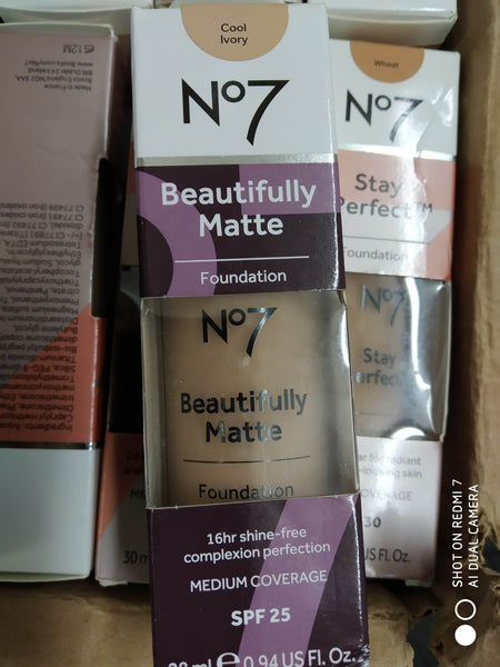 Boots N07 BEAUTIFULLY MATTE FOUNDATION 28ml Medium Coverage SPF25 New Choose Colour Required