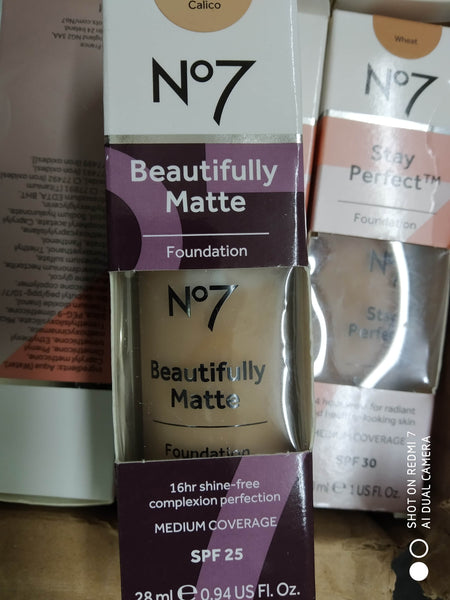 Boots N07 BEAUTIFULLY MATTE FOUNDATION 28ml Medium Coverage SPF25 New Choose Colour Required