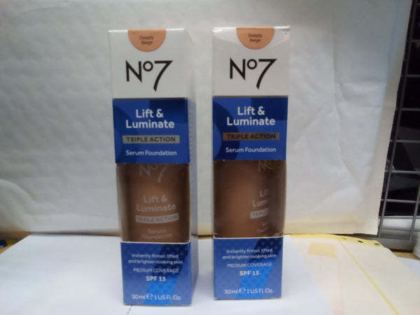 BOOTS N07 LIFT & LUMINATE 30ml TRIPLE ACTION SERUM FOUNDATION SPF15 NEW VARIOUS COLOURS