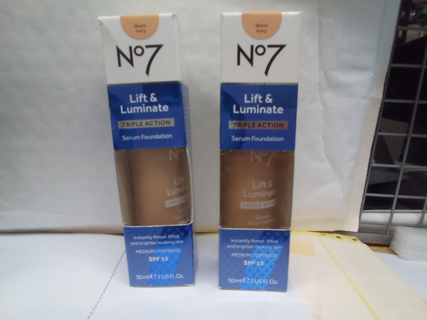 BOOTS N07 LIFT & LUMINATE 30ml TRIPLE ACTION SERUM FOUNDATION SPF15 NEW VARIOUS COLOURS