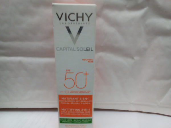 Vichy Capital Soleil Solar Protective Water SPF50Enhanced Tan 200ml Mattifying Protector 3 in 1