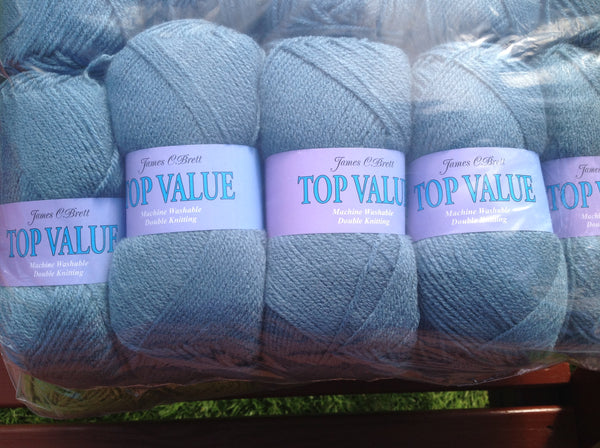 JAMES C BRETT TOP VALUE DOUBLE KNITTING WOOL YARN VARIOUS COLOURS 5x100g NEW