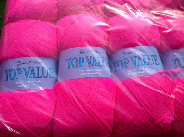 JAMES C BRETT TOP VALUE DOUBLE KNITTING WOOL YARN VARIOUS COLOURS 5x100g NEW