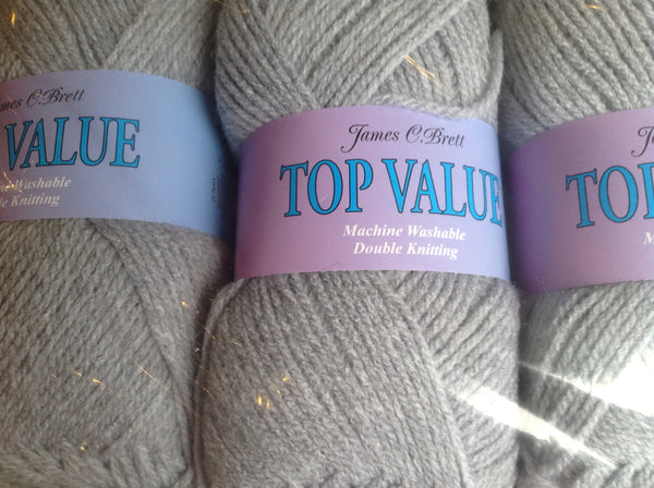 JAMES C BRETT TOP VALUE DOUBLE KNITTING WOOL YARN VARIOUS COLOURS 5x100g NEW