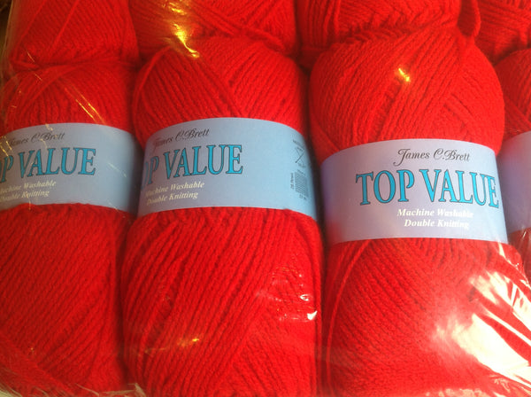 JAMES C BRETT TOP VALUE DOUBLE KNITTING WOOL YARN VARIOUS COLOURS 5x100g NEW