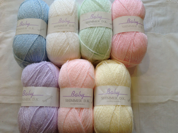 JAMES C BRETT BABY SHIMMER DOUBLE KNITTING WOOL YARN VARIOUS COLOURS 5X100g NEW