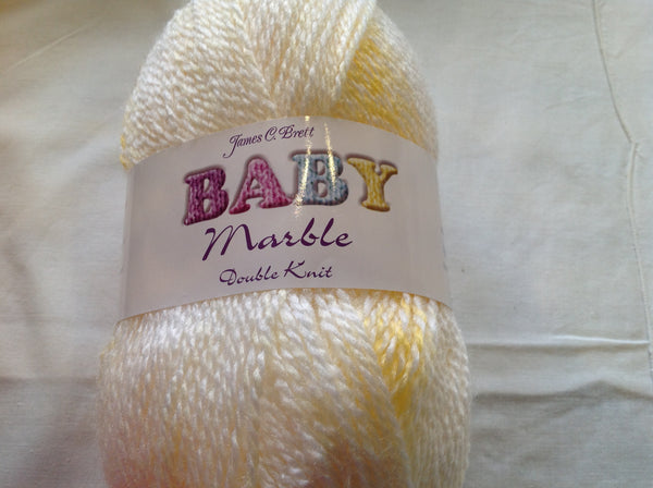 5 X 100 GRAM BALLS OF JAMES BRETT BABY MARBLE DOUBLE KNITTING WOOL YARN NEW