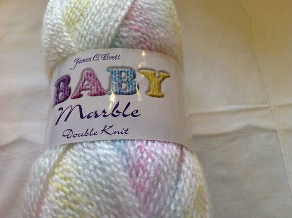 5 X 100 GRAM BALLS OF JAMES BRETT BABY MARBLE DOUBLE KNITTING WOOL YARN NEW