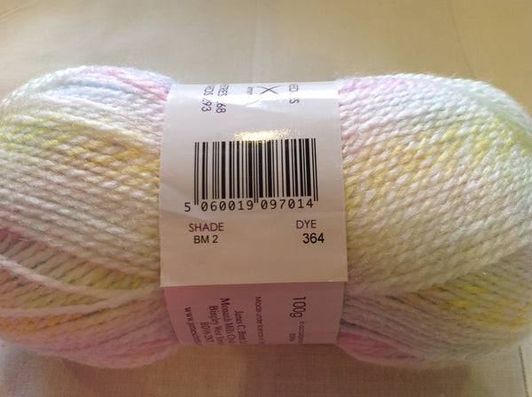 5 X 100 GRAM BALLS OF JAMES BRETT BABY MARBLE DOUBLE KNITTING WOOL YARN NEW