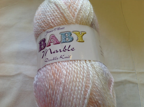 5 X 100 GRAM BALLS OF JAMES BRETT BABY MARBLE DOUBLE KNITTING WOOL YARN NEW