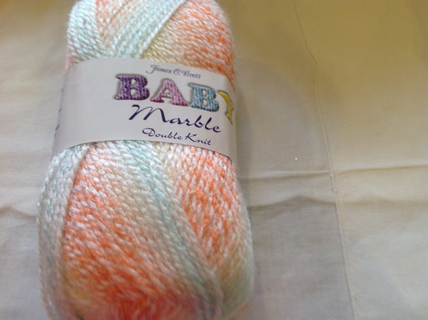 5 X 100 GRAM BALLS OF JAMES BRETT BABY MARBLE DOUBLE KNITTING WOOL YARN NEW