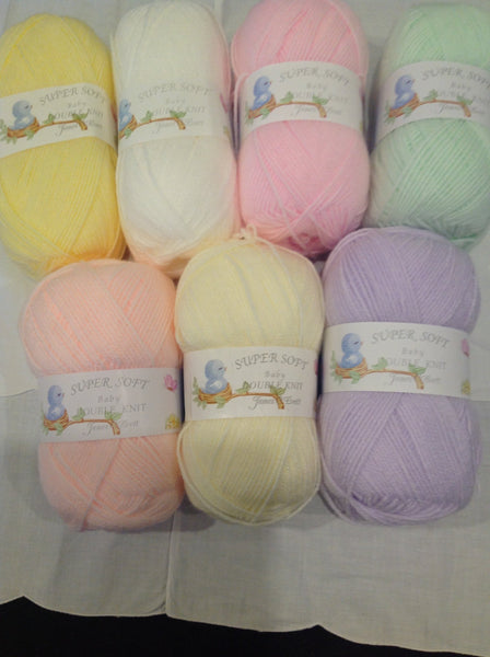 JAMES BRETT BABY SUPERSOFT DOUBLE KNITTING WOOL YARN 5X100G VARIOUS COLOURS CHOOSE.