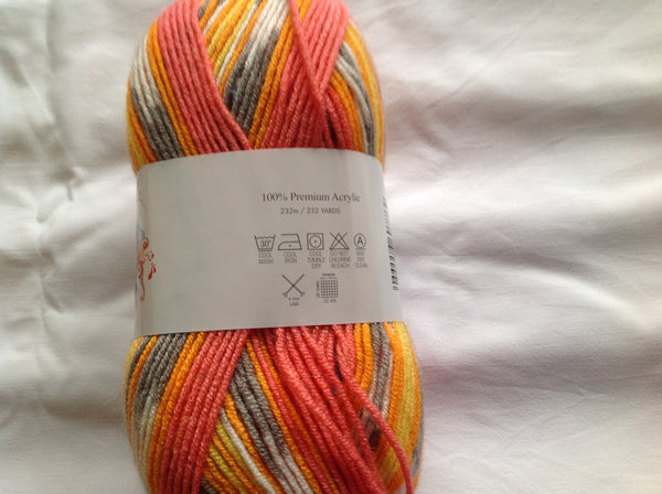 JAMES BRETT FAIRGROUND BABY DOUBLE KNITTING WOOL YARN 5X100G RANDOM PRINT DYE G6