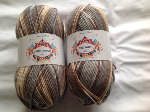 JAMES BRETT FAIRGROUND BABY DOUBLE KNITTING WOOL YARN 5X100G RANDOM PRINT DYE G6