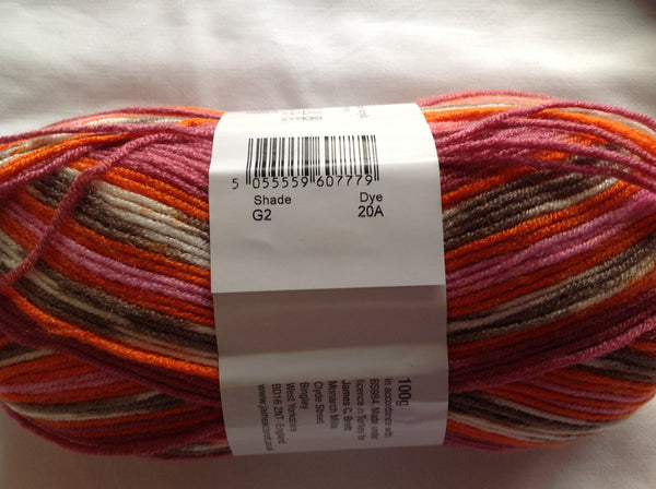 JAMES BRETT FAIRGROUND BABY DOUBLE KNITTING WOOL YARN 5X100G RANDOM PRINT DYE G6