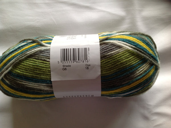 JAMES BRETT FAIRGROUND BABY DOUBLE KNITTING WOOL YARN 5X100G RANDOM PRINT DYE G6