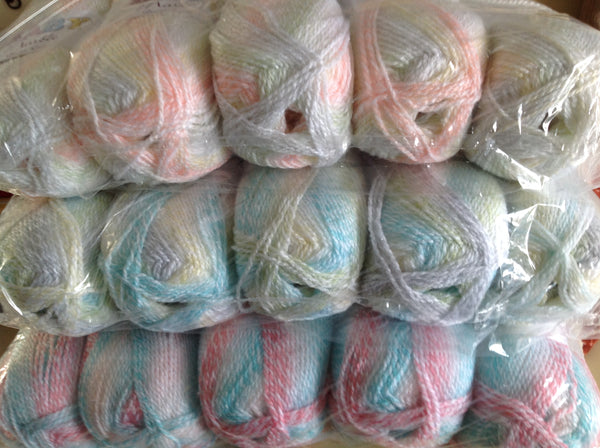 5 X 100 GRAM BALLS OF JAMES BRETT BABY MARBLE DOUBLE KNITTING WOOL YARN NEW