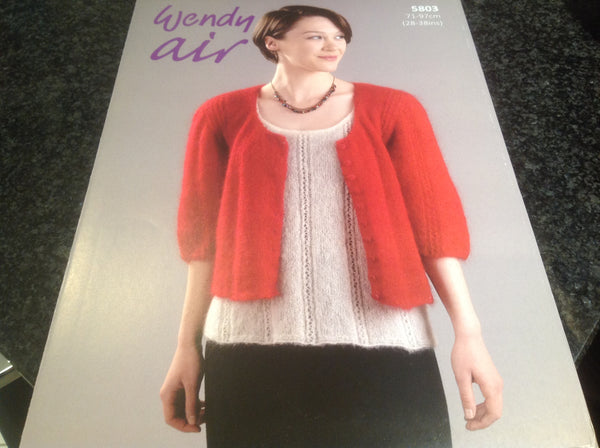 WENDY RAMSDALE WOOL DOUBLE KNITTING PATTERN 5788 LADIES LONG AND SHORT SLEEVE CARDIGAN NEW