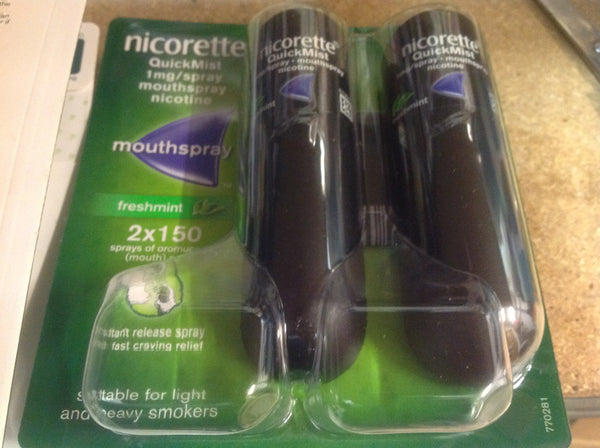 NICORETTE QUICKMIST MOUTH SPRAY FRESHMINT 2 X1Mg EXPIRY DECEMBER 2024 NEW