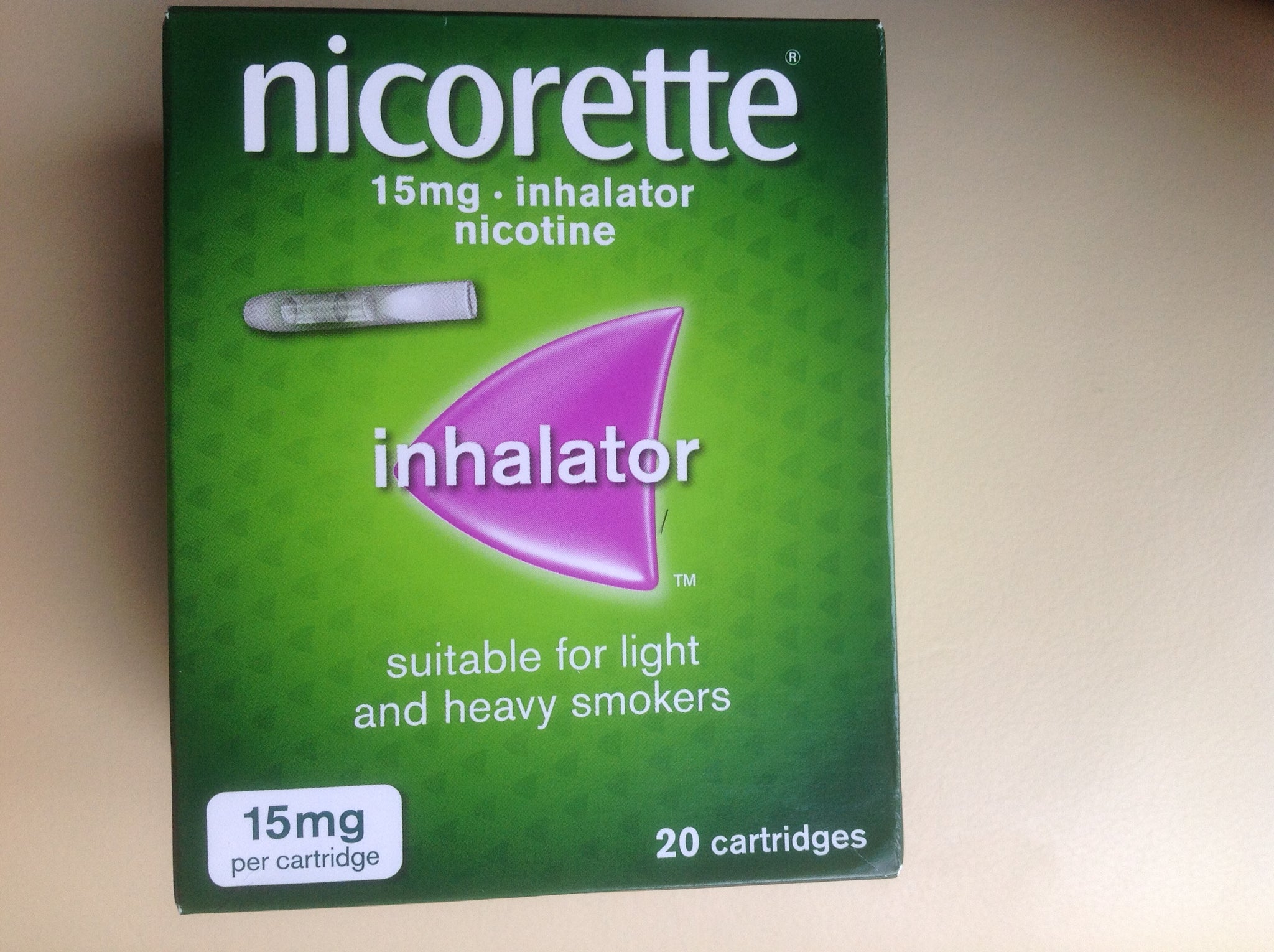 NICORETTE INHALTOR 15mg Nicotine CARTRIDGES 20 PER BOX EXPIRY APRIL 2026
