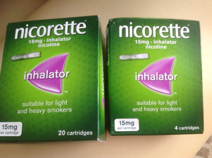 NICORETTE INHALTOR 15mg Nicotine CARTRIDGES 20 PER BOX EXPIRY APRIL 2025