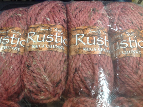 JAMES C BRETT RUSTIC MEGA CHUNKY KNITTING WOOL FLECK YARN 5X100G BALLS